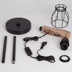 Lampe De Table Gondo Ecru, Noir, 1 Lumiere