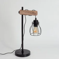 Lampe De Table Gondo Ecru, Noir, 1 Lumiere