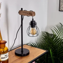 Lampe De Table Gondo Ecru, Noir, 1 Lumiere