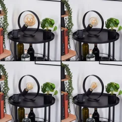 Lampe De Table Gourguel Noir, 1 Lumiere
