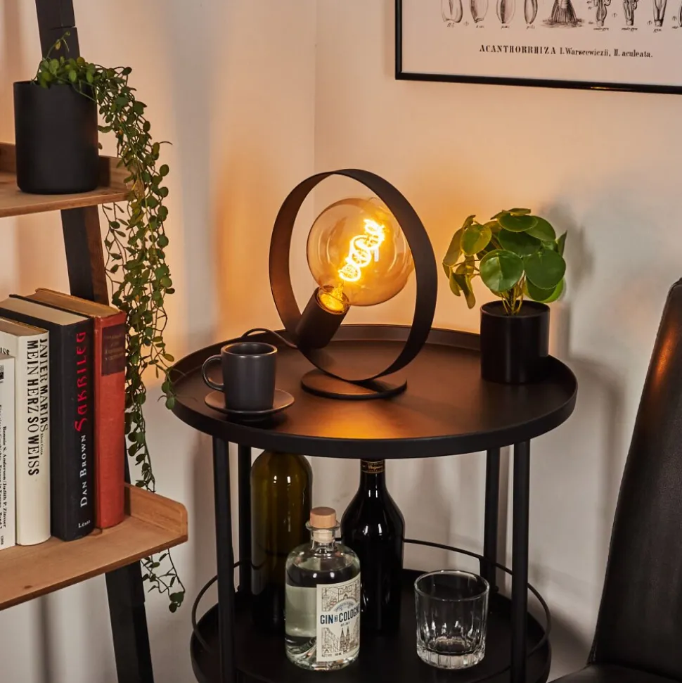 Lampe De Table Gourguel Noir, 1 Lumiere