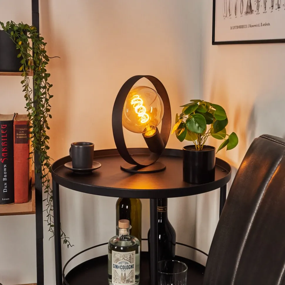 Lampe De Table Gourguel Noir, 1 Lumiere