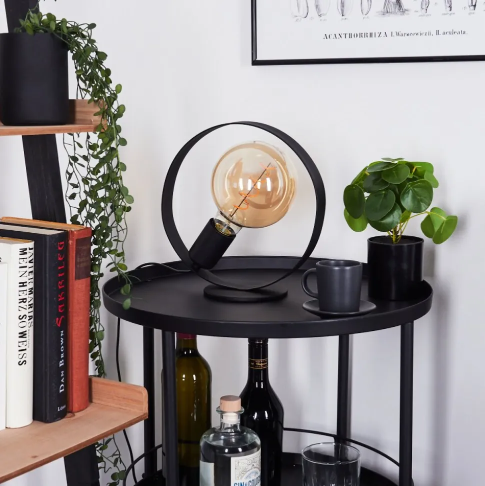 Lampe De Table Gourguel Noir, 1 Lumiere