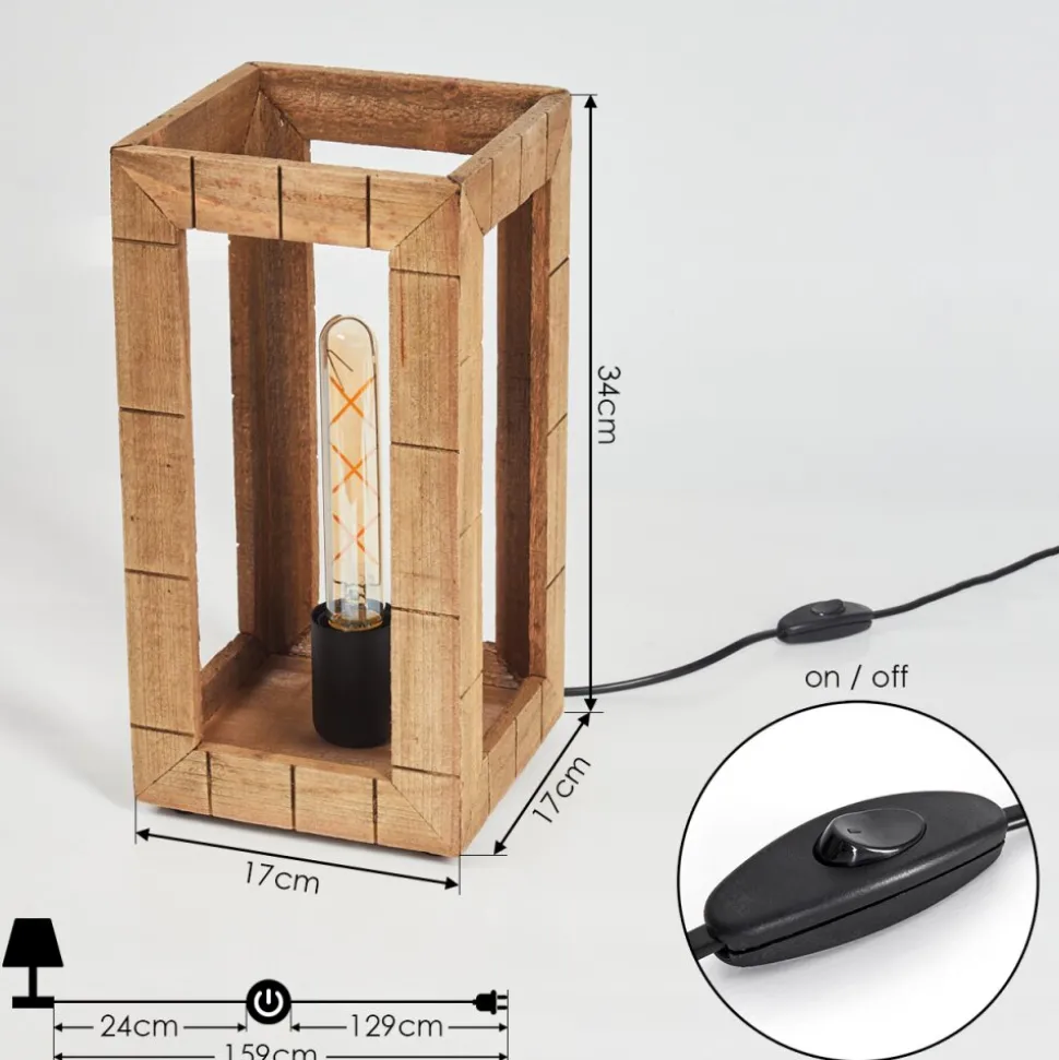 Lampe De Table Guarda Ecru, Noir, 1 Lumiere