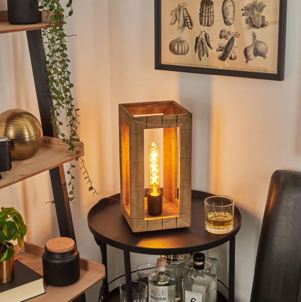 Lampe De Table Guarda Ecru, Noir, 1 Lumiere