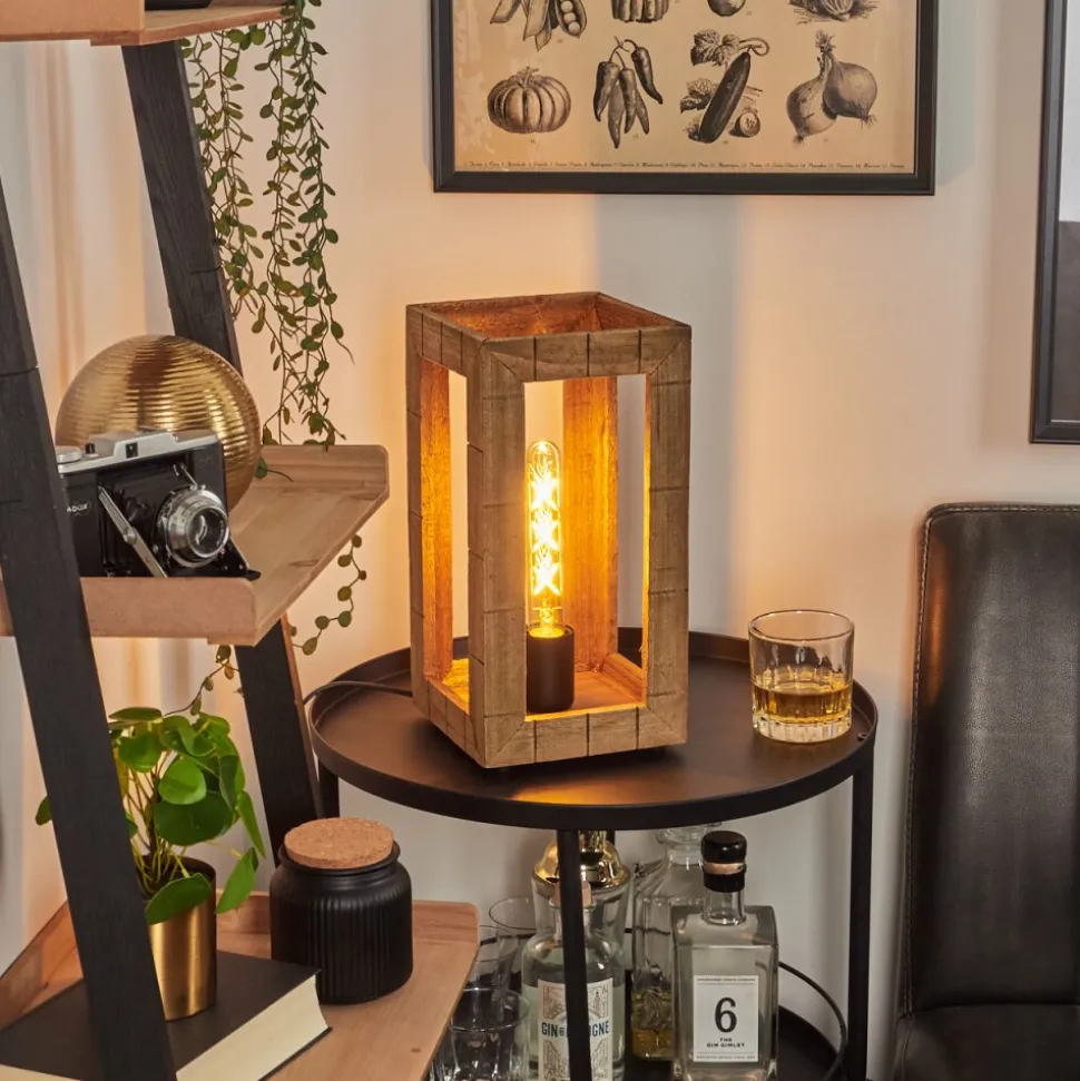 Lampe De Table Guarda Ecru, Noir, 1 Lumiere