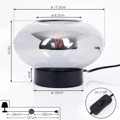 Lampe De Table Haikala Noir, 1 Lumiere