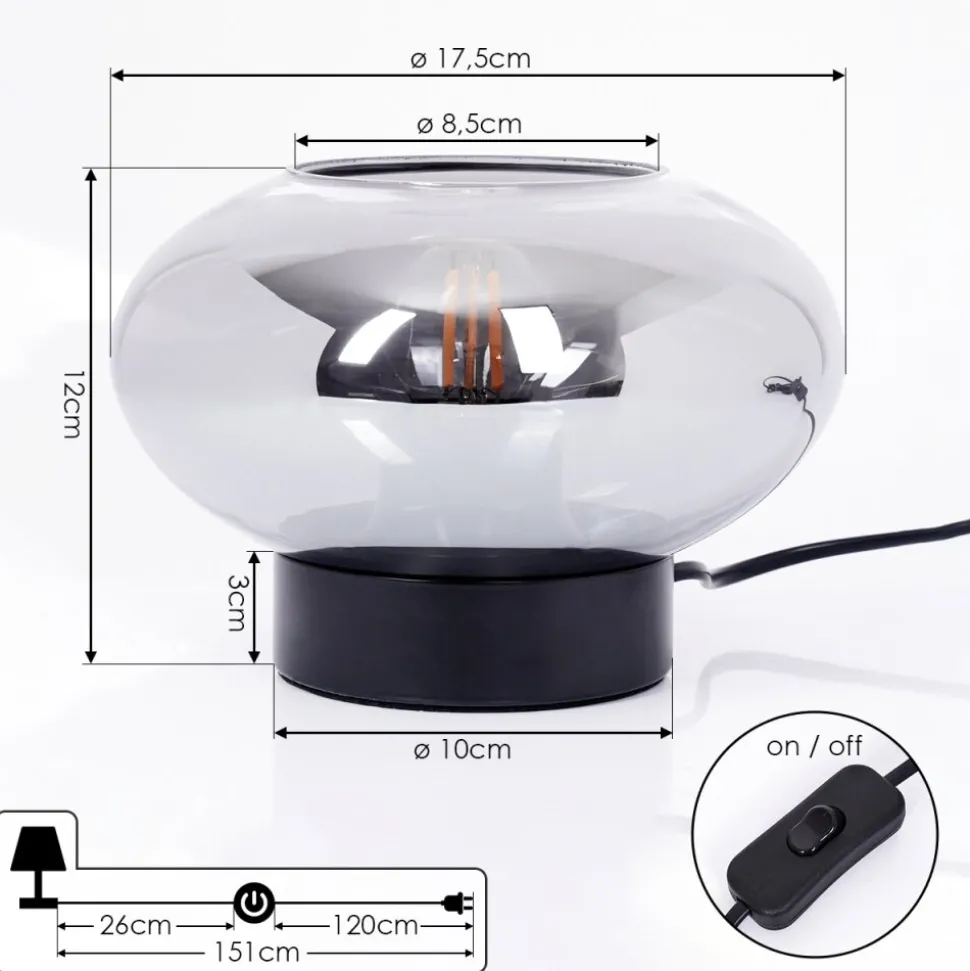 Lampe De Table Haikala Noir, 1 Lumiere