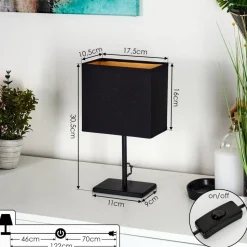 Lampe De Table Heinikka Noir, 1 Lumiere
