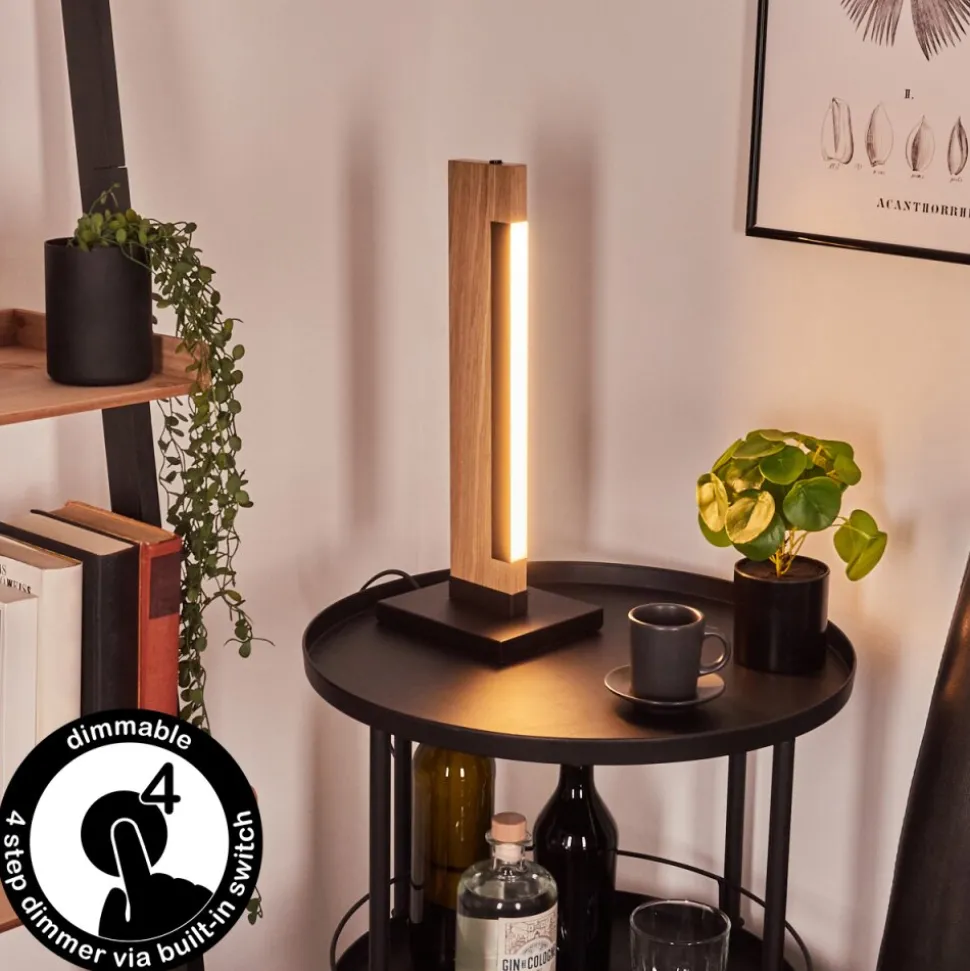Lampe De Table Inzino Led Ecru, Noir, 1 Lumiere