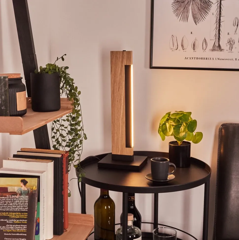 Lampe De Table Inzino Led Ecru, Noir, 1 Lumiere