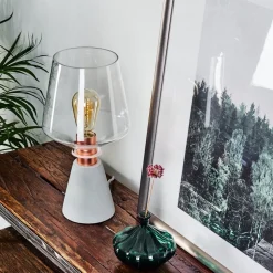 Lampe De Table Jaen Gris, Cuivre, 1 Lumiere