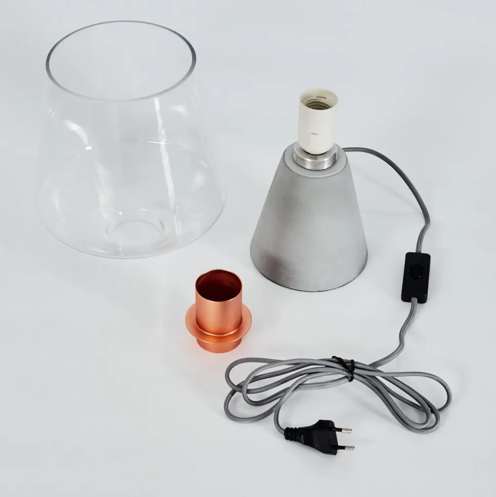 Lampe De Table Jaen Gris, Cuivre, 1 Lumiere