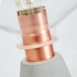 Lampe De Table Jaen Gris, Cuivre, 1 Lumiere