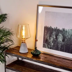 Lampe De Table Jaen Gris, Cuivre, 1 Lumiere