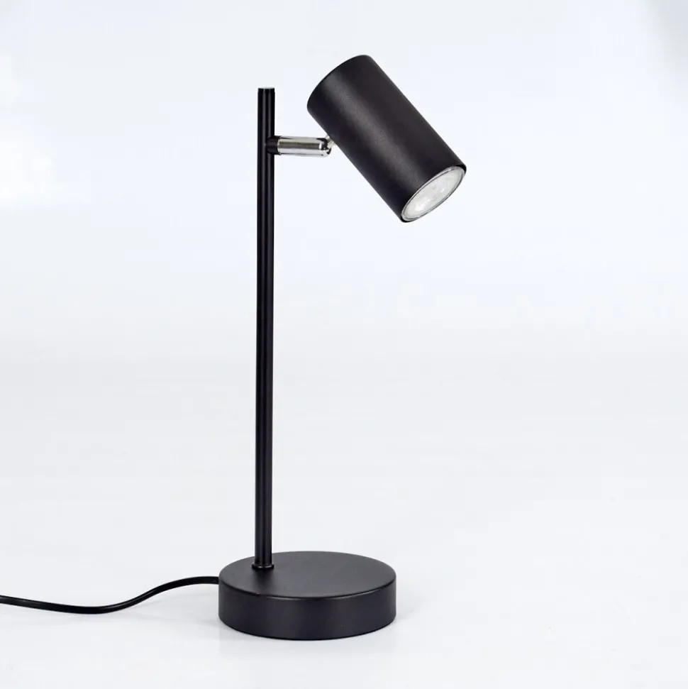 Lampe De Table Javel Chrome, Noir, 1 Lumiere