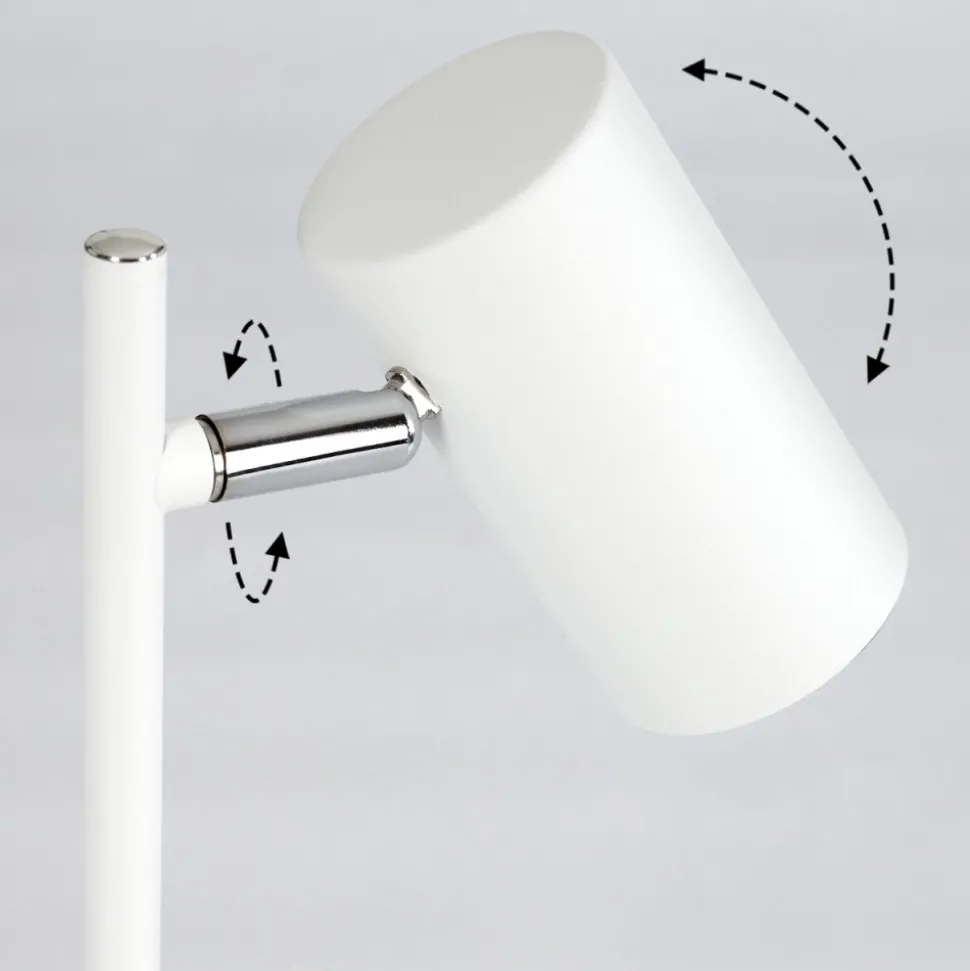 Lampe De Table Javel Chrome, Blanc, 1 Lumiere