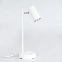 Lampe De Table Javel Chrome, Blanc, 1 Lumiere