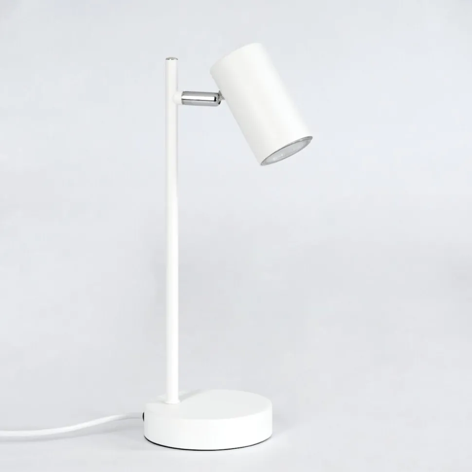 Lampe De Table Javel Chrome, Blanc, 1 Lumiere