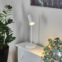 Lampe De Table Javel Chrome, Blanc, 1 Lumiere