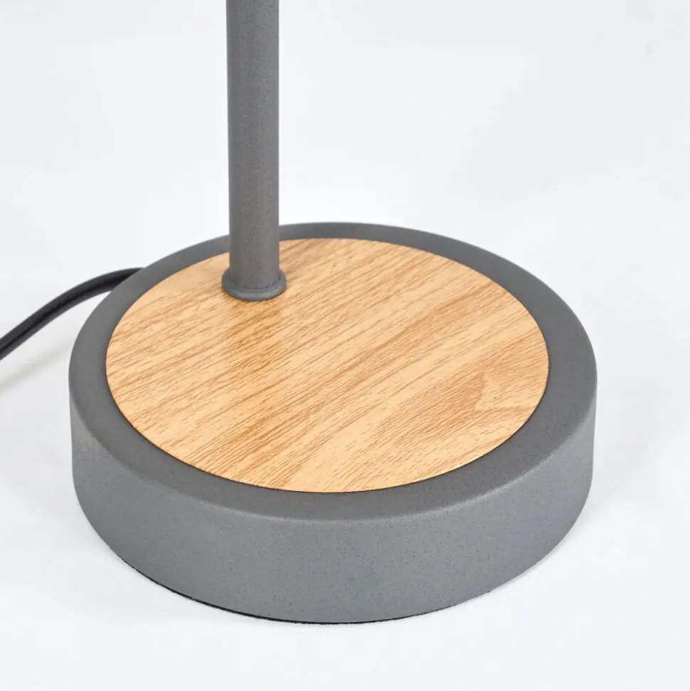 Lampe De Table Javel Gris, Couleur Bois, Noir, 1 Lumiere
