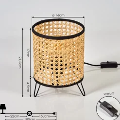 Lampe De Table Jonas Noir, 1 Lumiere