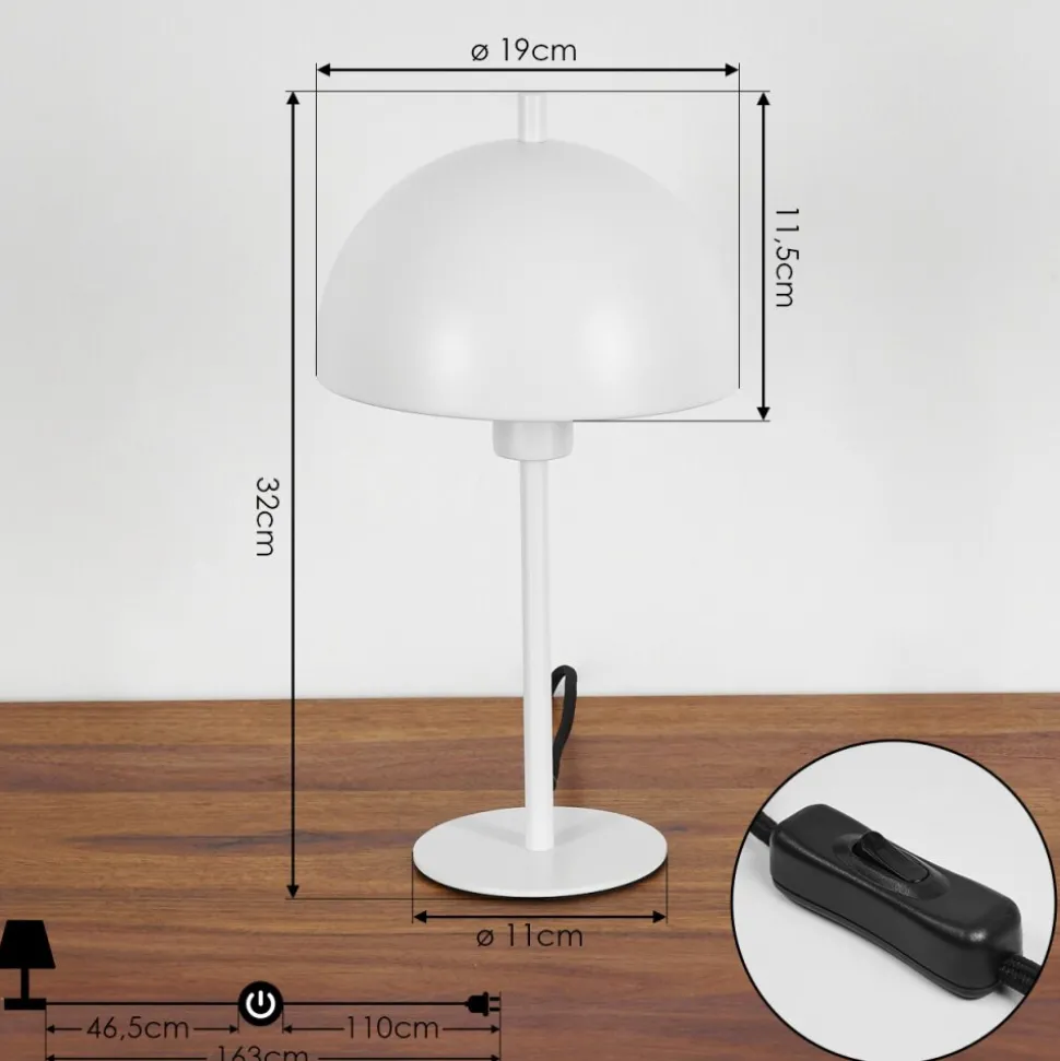 Lampe De Table Kaitulai Blanc, 1 Lumiere