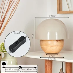 Lampe De Table Kanchriech Ecru, 1 Lumiere