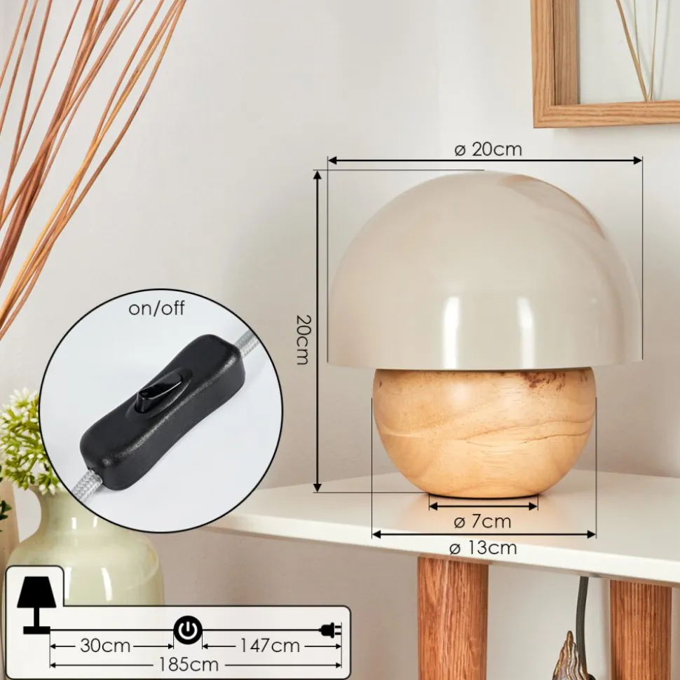 Lampe De Table Kanchriech Ecru, 1 Lumiere