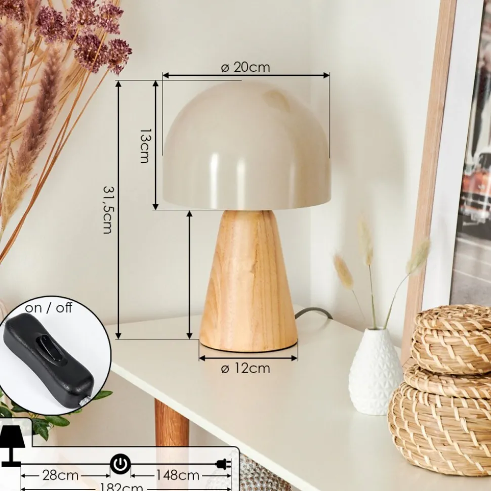 Lampe De Table Kanchriech Ecru, 1 Lumiere