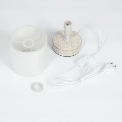 Lampe De Table Kigombo Creme, Blanc, 1 Lumiere