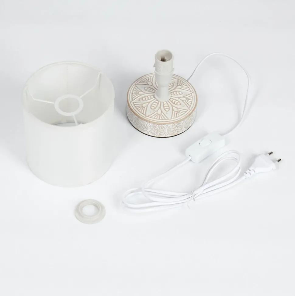Lampe De Table Kigombo Creme, Blanc, 1 Lumiere