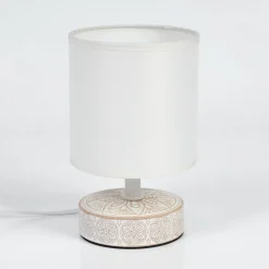 Lampe De Table Kigombo Creme, Blanc, 1 Lumiere