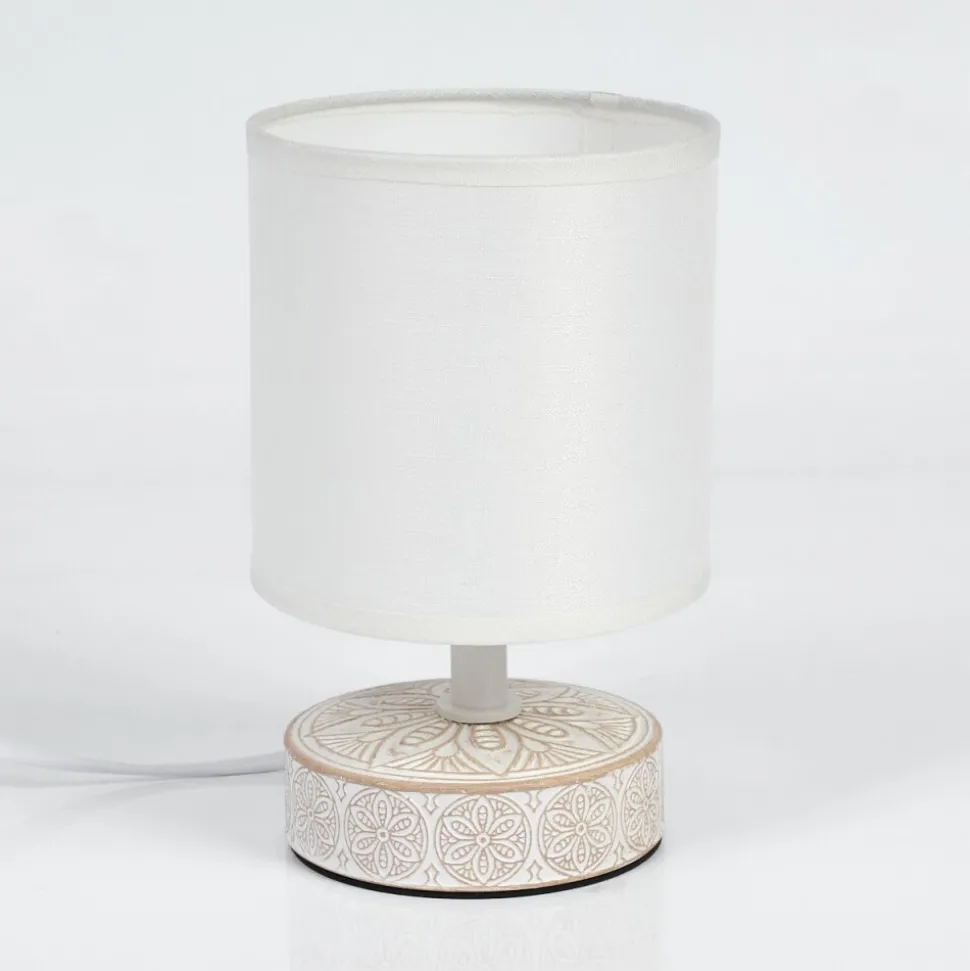 Lampe De Table Kigombo Creme, Blanc, 1 Lumiere