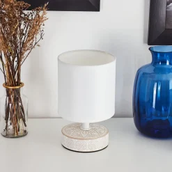 Lampe De Table Kigombo Creme, Blanc, 1 Lumiere