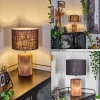 Lampe De Table Korhola Brun, Chrome, Couleur Bois, 1 Lumiere