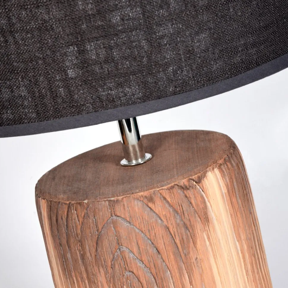 Lampe De Table Korhola Brun, Chrome, Couleur Bois, 1 Lumiere