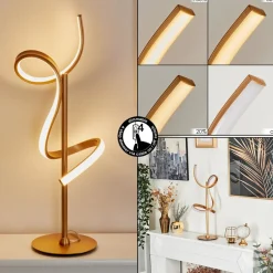 Lampe De Table Lavaca Led Laiton, 1 Lumiere