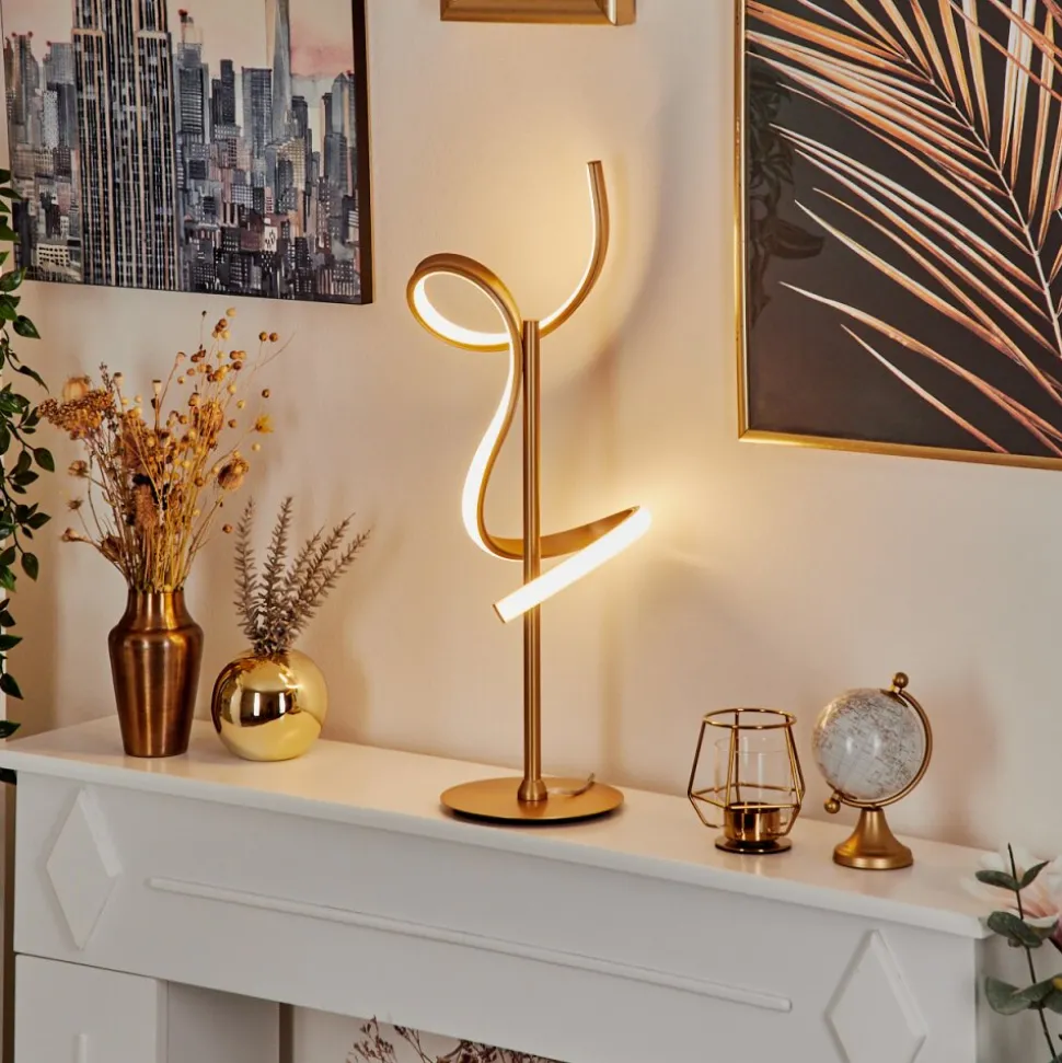 Lampe De Table Lavaca Led Laiton, 1 Lumiere