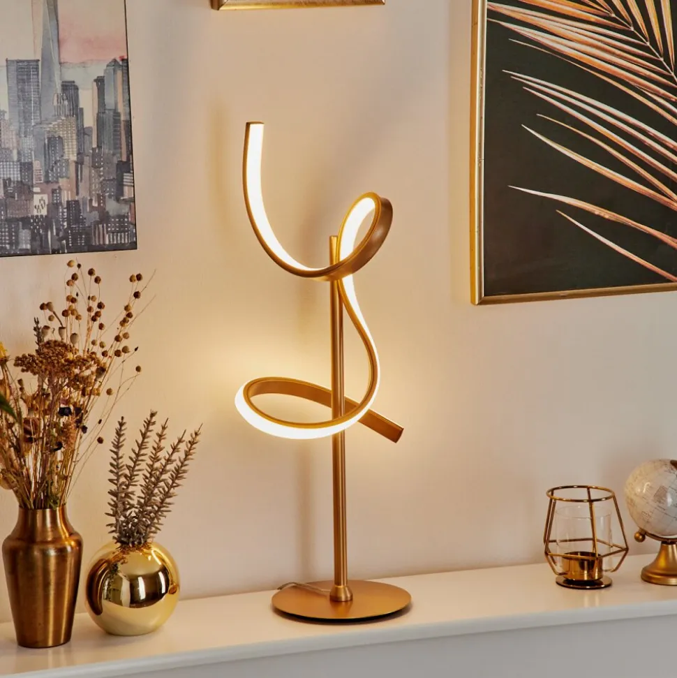 Lampe De Table Lavaca Led Laiton, 1 Lumiere