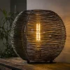 Lampe De Table Leeville Nickel Mat, Noir, 1 Lumiere