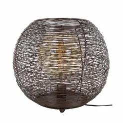 Lampe De Table Leeville Nickel Mat, Noir, 1 Lumiere