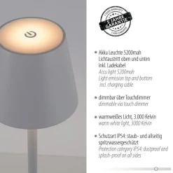 Lampe De Table Leuchten-Direkt Euria Led Blanc, 1 Lumiere