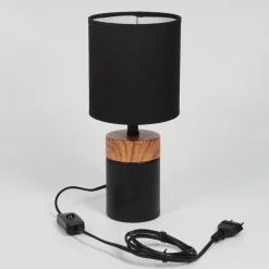 Lampe De Table Lorrain Couleur Bois, 1 Lumiere