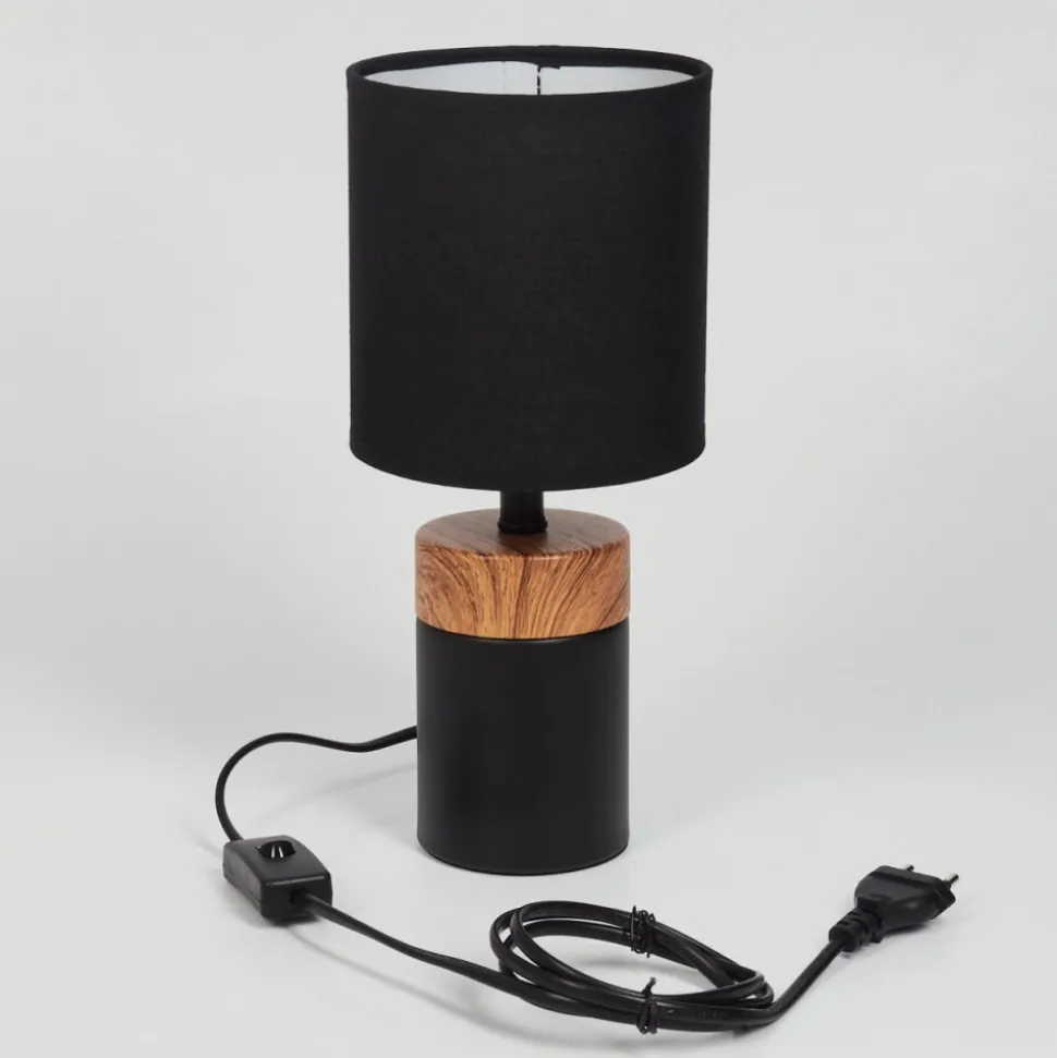 Lampe De Table Lorrain Couleur Bois, 1 Lumiere