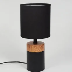 Lampe De Table Lorrain Couleur Bois, 1 Lumiere