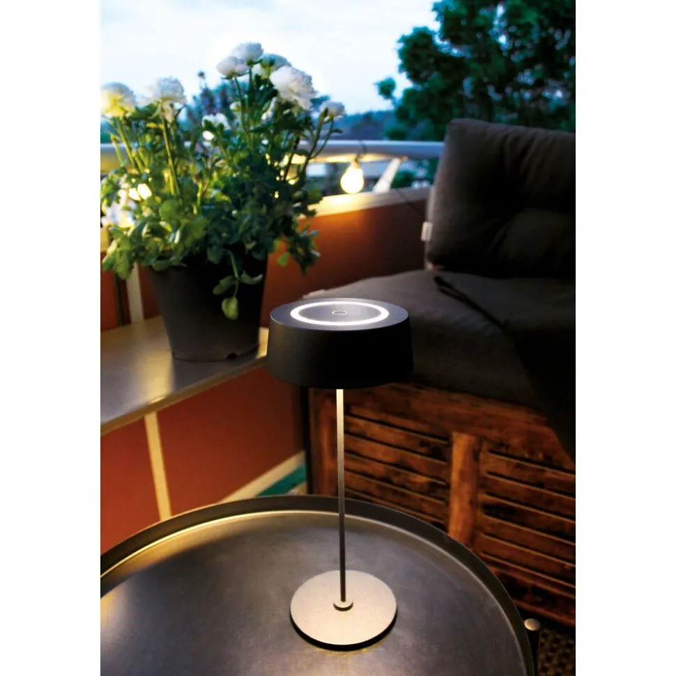 Lampe De Table Lutec Cocktail Led Noir, 1 Lumiere