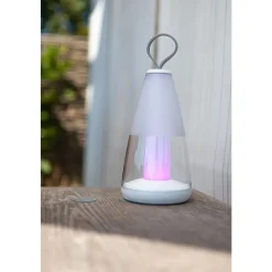 Lampe De Table Lutec Pepper Led Blanc, 1 Lumiere, Changeur De Couleurs