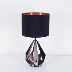 Lampe De Table Marang Cuivre, Noir, 1 Lumiere