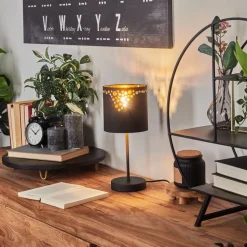 Lampe De Table Marbach Noir, 1 Lumiere